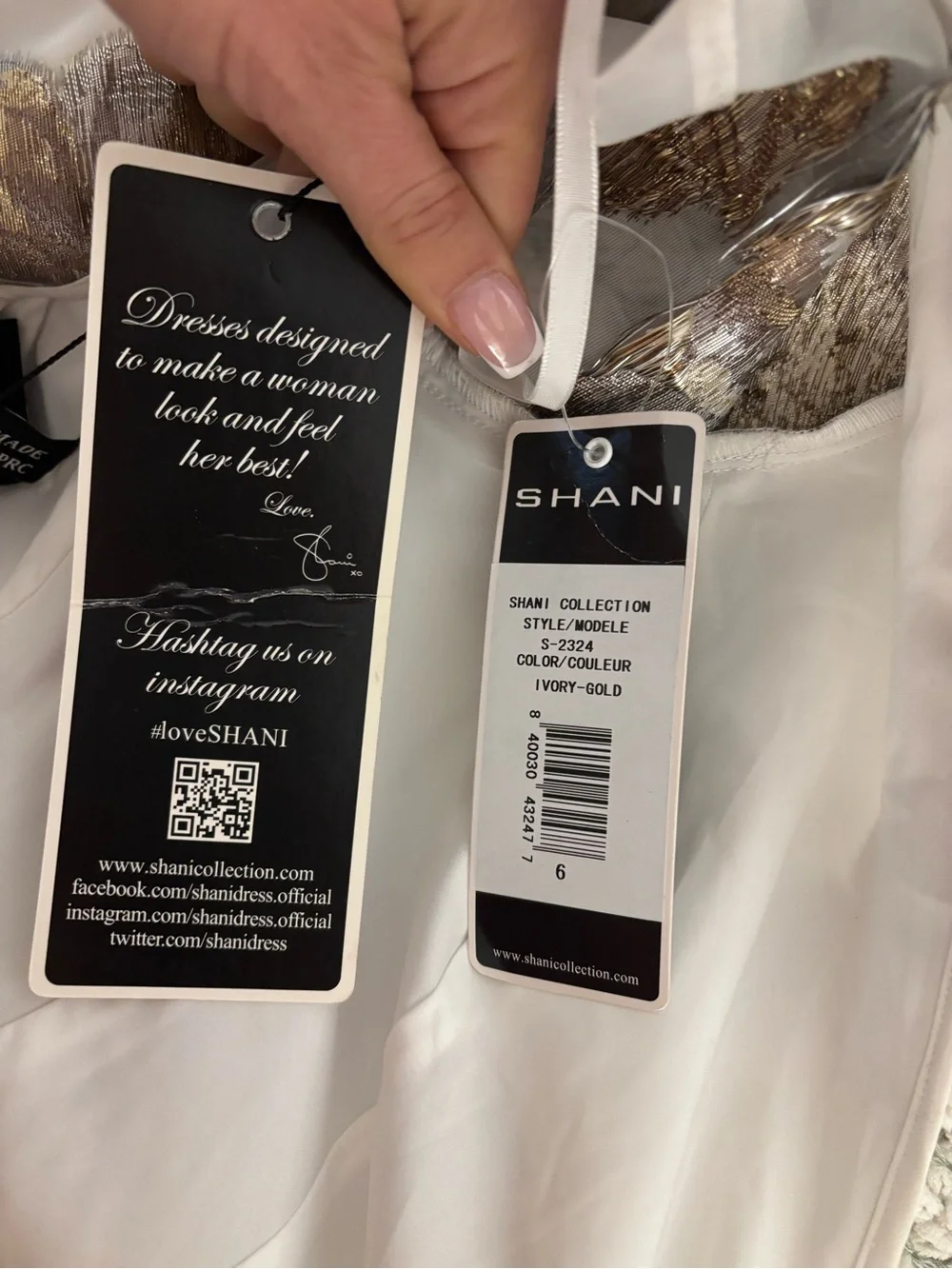 Shani Collection Ivory Gold Floral Jacquard Midi Dress NWT | Size 6